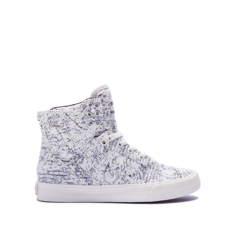 Supra Skytop High Top Schuhe Damen - Weiß/Navy TJO28371
